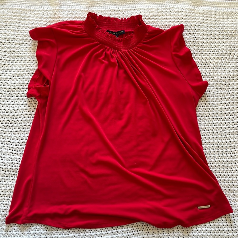Red Adrienne Vittadini Blouse